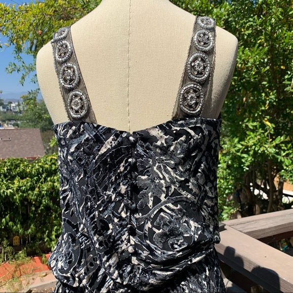 BADGLEY MISCHKA Velvet Burnout Beaded Mini Dress - Picture 5 of 11